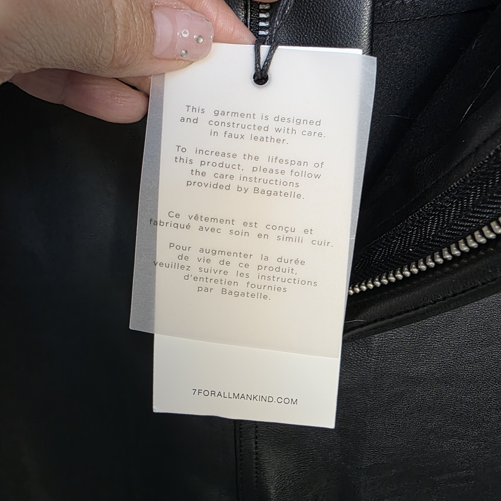 7 For All Mankind Black Vegan Leather Skinny Pants - Picture 9 of 15